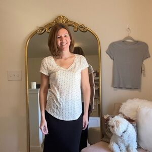 Maurices black and white arrow Bohemian V-neck short sleeve